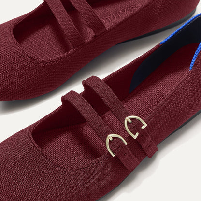 The Double Buckle Mary Jane in Cabernet | Rothys Women