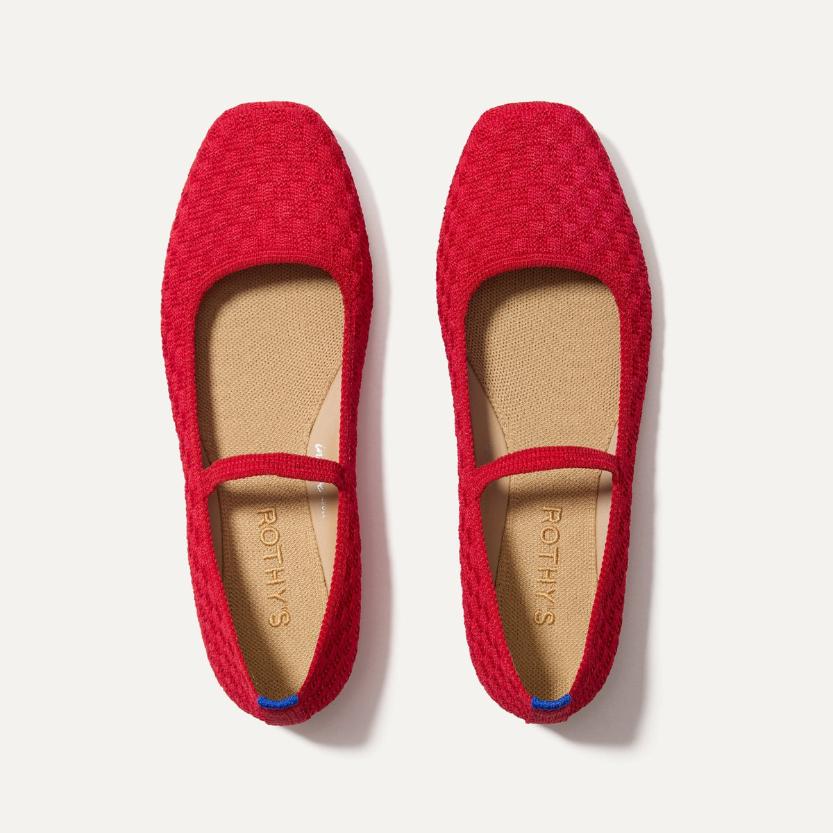 The Max Square Mary Jane in Red Crisp Basketweave | Rothys Women