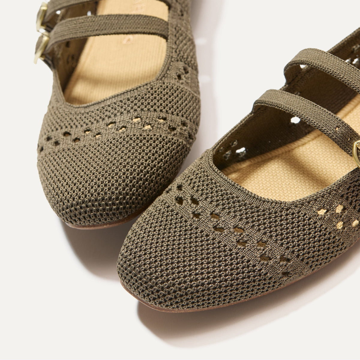 The Double Buckle Mary Jane in Safari Crochet | Rothys Women