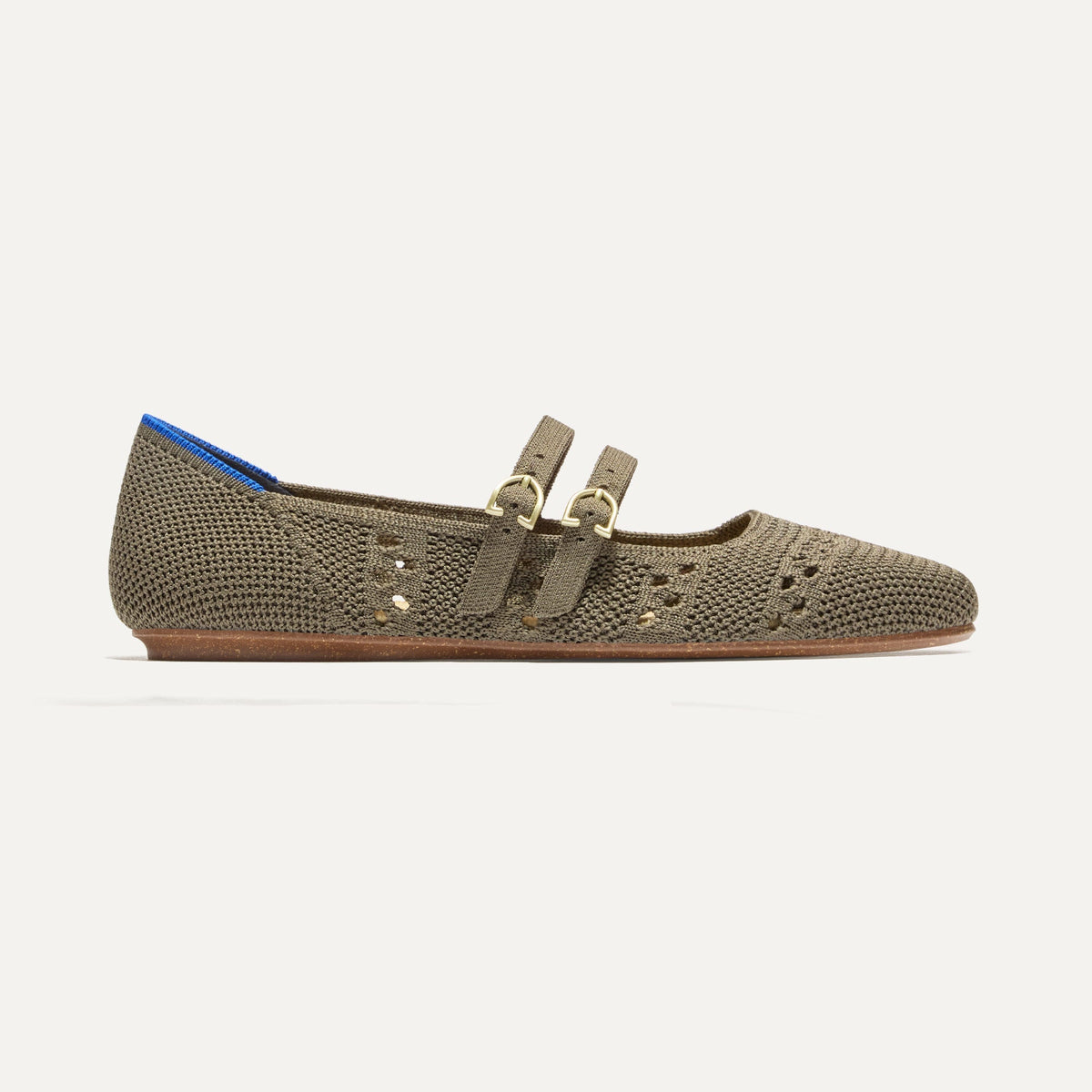 The Double Buckle Mary Jane in Safari Crochet | Rothys Women
