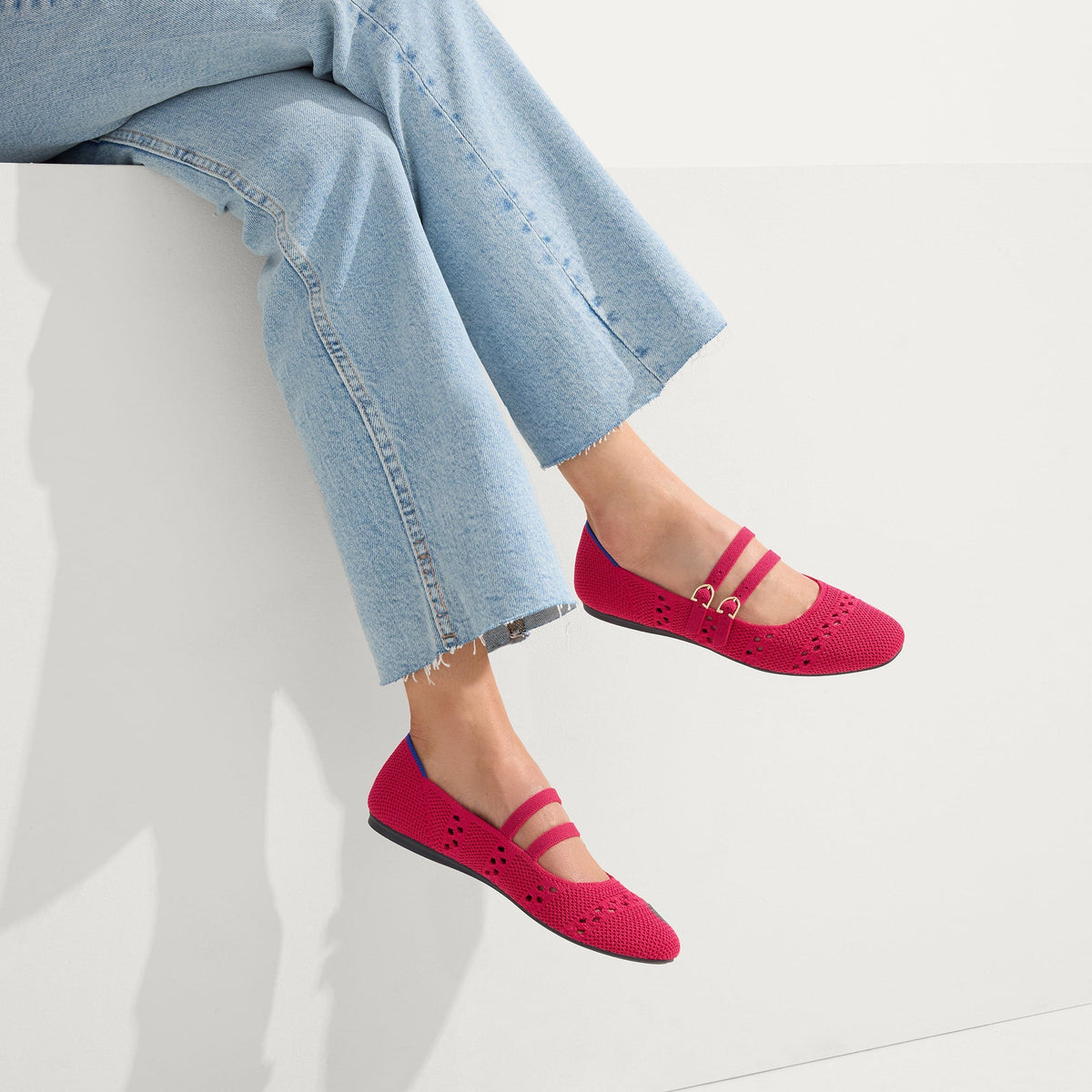 The Double Buckle Mary Jane in Rouge Crochet | Rothys Women