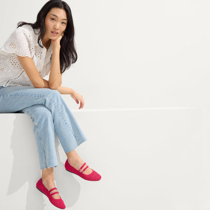 The Double Buckle Mary Jane in Rouge Crochet | Rothys Women