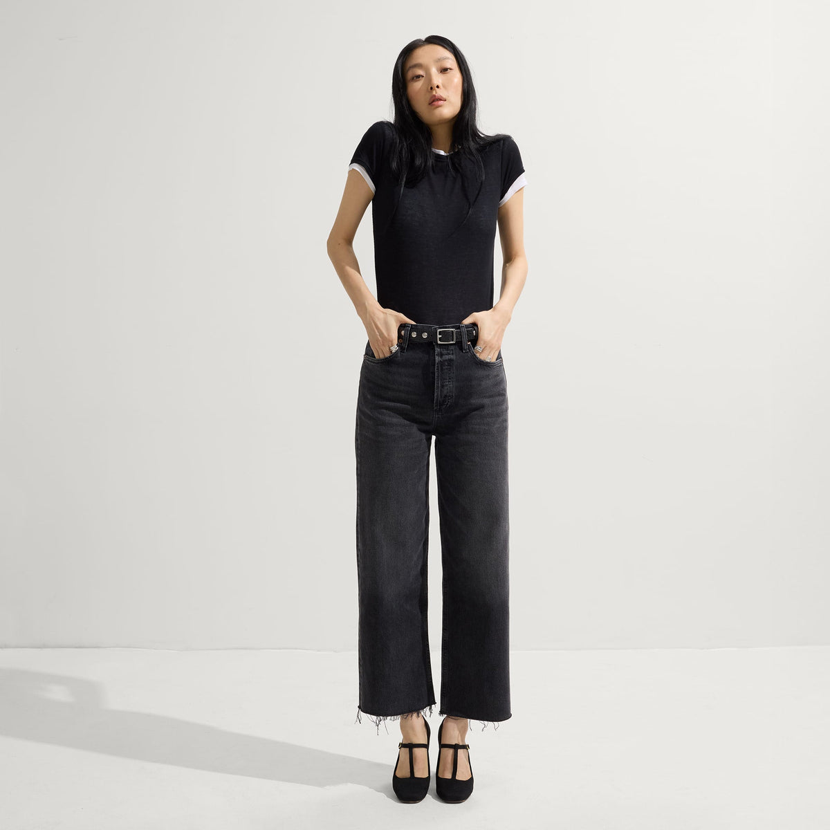 The T-Strap Mary Jane in Black | Rothys Women