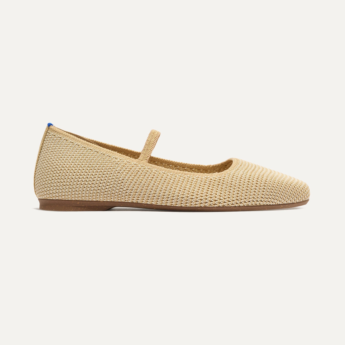 The Max Square Mary Jane in Cream Raffia Knit | Rothys Women