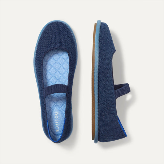 Women's ReVelvet™ Cruiser Mary Jane in ReVelvet™ Navy | Rothys Women|Men