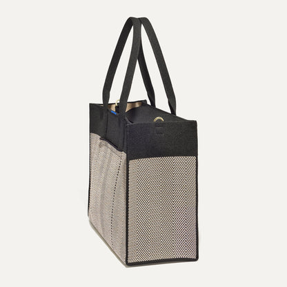 The Classic Tote in Black Herringbone | Rothys Bags