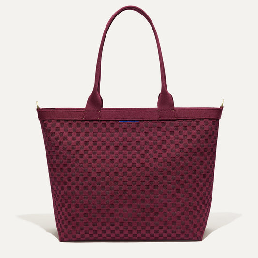 The Lightweight Zipper Tote in Cabernet Check | Rothys Bags